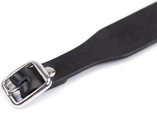 Fetish Addict Adjustable Collar with Hoop Κολάρο 43cm σε Μαύρο Χρώμα