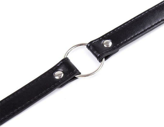 Fetish Addict Adjustable Collar With Hoop Яка 38.2cm в Черен Цвят