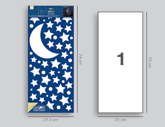 Ango Kids Vinyl Glow-in-the-Dark Wall Sticker Stars 94pcs