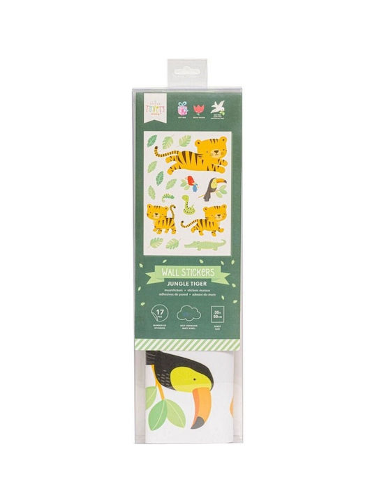 A Little Lovely Company Kids Vinyl Wall Sticker Jungle Tiger 17pcs