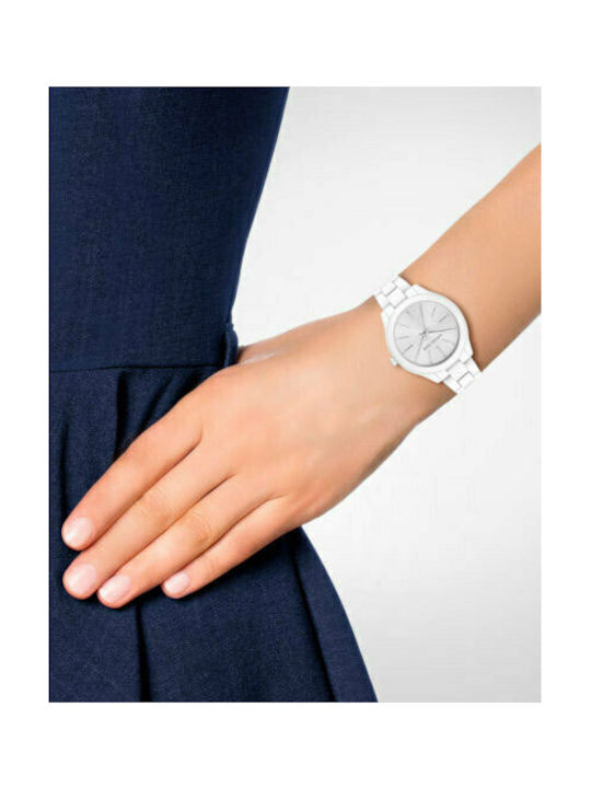 Michael Kors Slim Runway Watch with Silver Metal Bracelet