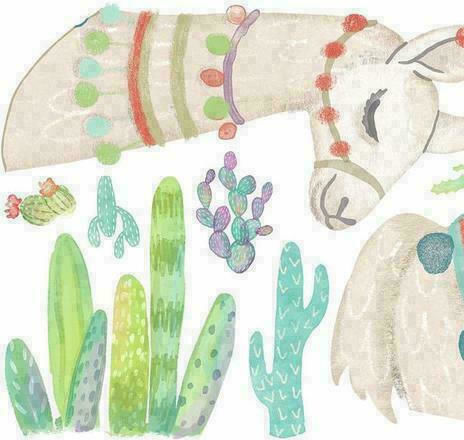 RoomMates Decor Autocolant Decorativ pentru Copii Perete Watercolor Llama 67x98buc 28buc