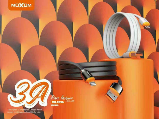 Moxom MX-CB96 Flat USB to Lightning Cable Μαύρο 1m