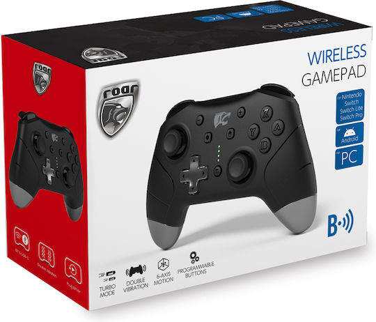 Roar RR-0014 Ασύρματο Gamepad για Switch / Android / PC Μαύρο