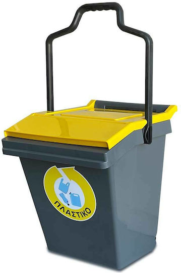 Green City International Plastic Coș de gunoi Reciclare Coșuri de gunoi cu roți 4x45lt Gri