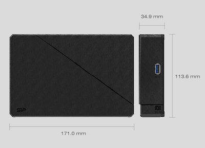 Silicon Power Stream S07 USB 3.2 Extern HDD 8TB 3.5" Negru