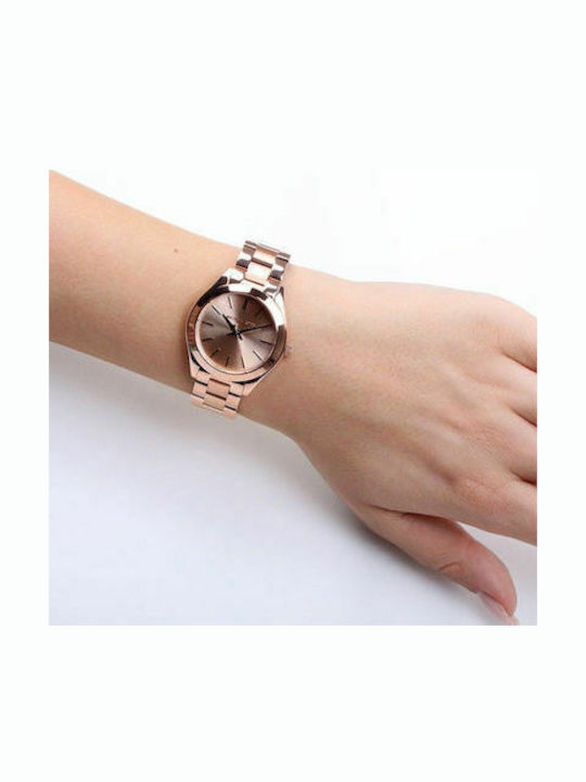 Michael Kors Runway Γυναικείο Ρολόι 41mm Μπαταρίας με Χρυσό Μεταλλικό Μπρασελέ
