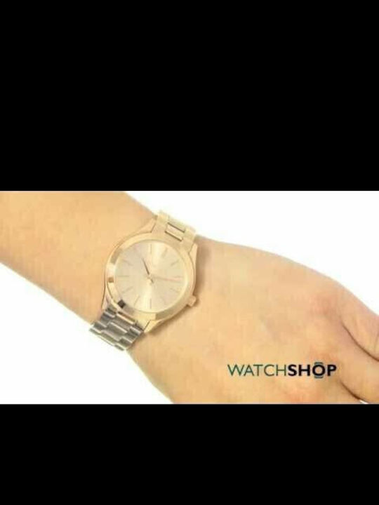 Michael Kors Runway Damenuhr 34mm Batterie mit Rose Gold Metall-Armband