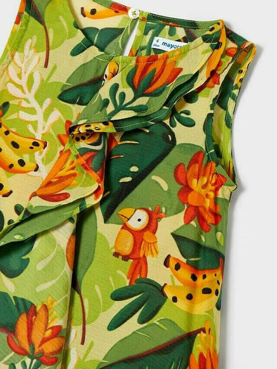 Mayoral Mädchen Kleid Blumen Ärmellos Grün