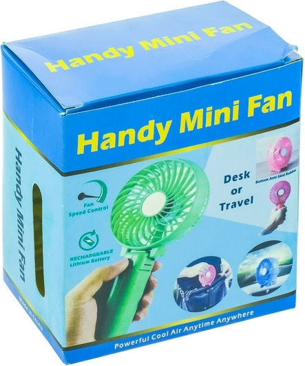 Handy Rechargeable Handy Mini Fan Blue Ανεμιστηράκι Χειρός USB / Μπαταρίας Αναδιπλούμενο 60W Μπλε