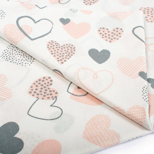 Dimcol Hearts Cotton Swaddle Wrap Pink 80x80cm.
