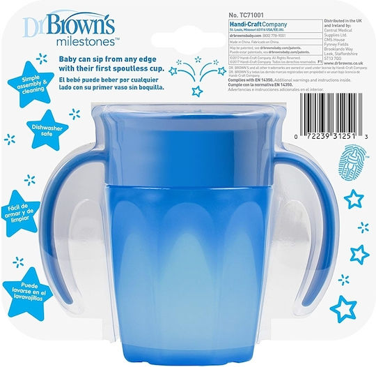 Dr. Brown's Baby Cup Cheers 360 made of Plastic Blue 200ml for 6m+m+