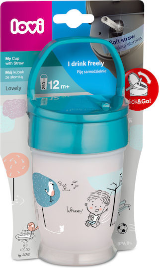 Lovi Baby Παιδικό Ποτηράκι My Straw από Πλαστικό Πράσινο 250ml για 12m+