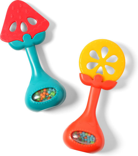 Babyono Teething Rattle for Teething Relief made of Silicone for 3 Months+