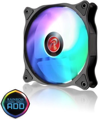 Raijintek EOS 12 RBW ADD Case Fans 120mm (1800rpm / 75cfm) with ARGB Lighting and Connection 4-Pin PWM 2pcs