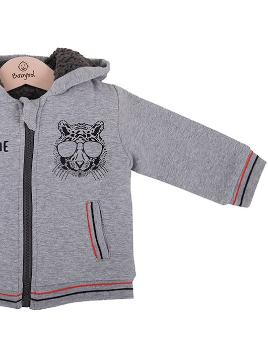 Babybol 21254 (12-24 months) baby hoodie for boys with grey hood