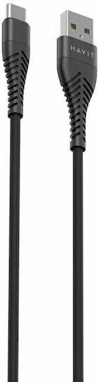 Havit CB707 USB 2.0 Cable USB-C male - USB-A Μαύρο 1m 21.08.0017