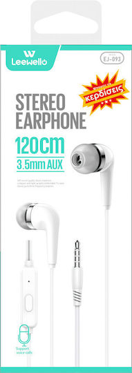 Leewello EJ-093 În ureche Handsfree cu Mufă 3.5mm Alb
