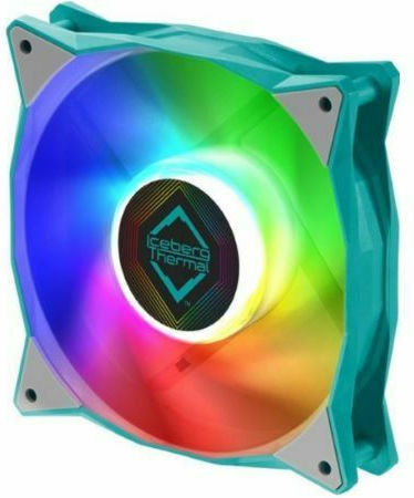 Iceberg Thermal IceGALE Case Fan 120mm (2200rpm / 94cfm) with ARGB Lighting and Connection 3-Pin / 4-Pin PWM Teal