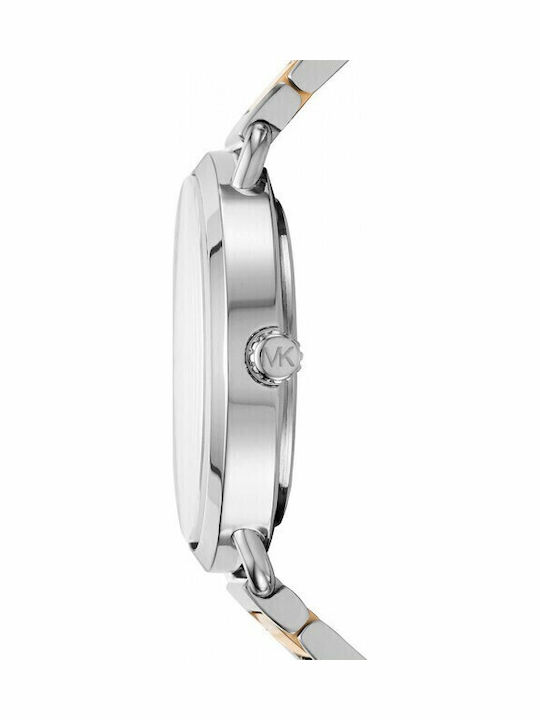 Michael Kors Portia Damen Uhr Chronograph mit Metallarmband Silver / Gold