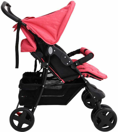 vidaXL Verstellbar Doppelter Kinderwagen Geeignet für Neugeborene Rot