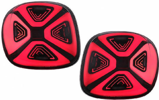 Faruri Spate LED Smart ForTwo C453 A453 / ForFour W453 2014-2019 Roșu/Transparent/Negru 14-19 2 Bucăți