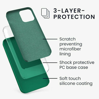 KWmobile Rubber Back Cover Σιλικόνης Emerald Green (iPhone 12 / 12 Pro)