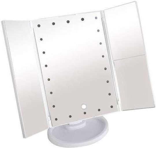 Makeup Mirror Tabletop with Light 34x27cm White