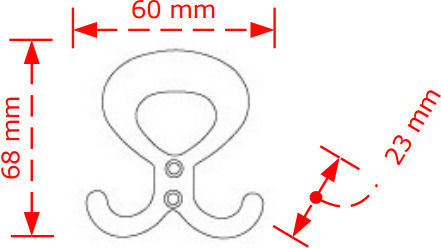 Viobrass 102 Μεταλλική 2 Θέσεων 6x6.8cm