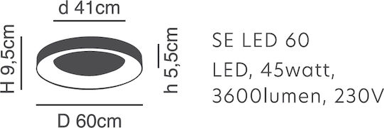 Home Lighting Amaya Ceiling Mount Light 60cm Copper with Integrated LED
