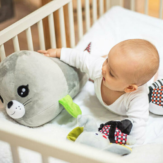Babyono Μπάλα Contrast Cmore Collection από Ύφασμα με Ήχους για 3+ Μηνών