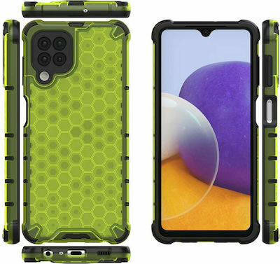 Hurtel Honeycomb Armor Silicone Back Cover Durable Green (Galaxy A22 4G)