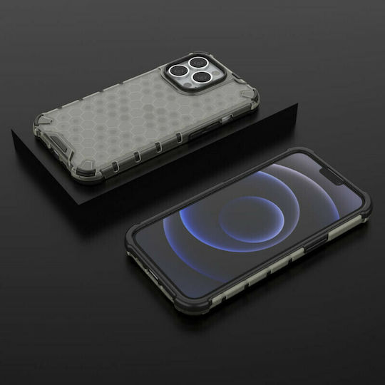 Hurtel Honeycomb Armor Back Cover Σιλικόνης Μαύρο (iPhone 13 Pro)