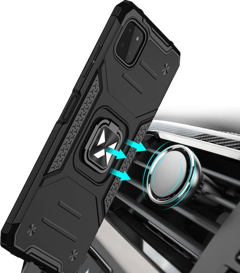 Wozinsky Ring Armor Kickstand Back Cover Πλαστικό Μαύρο (Galaxy A22 5G)