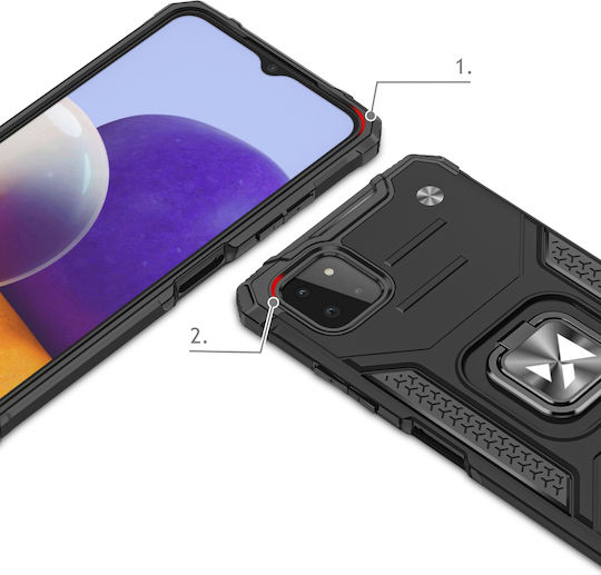 Wozinsky Ring Armor Kickstand Back Cover Πλαστικό Μαύρο (Galaxy A22 5G)