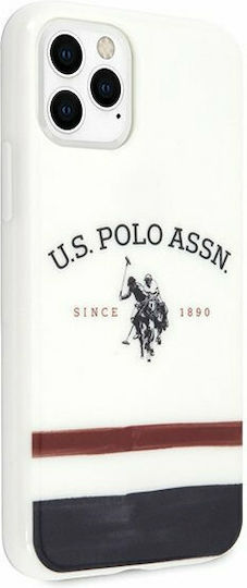 U.S. Polo Assn. Tricolor Back Cover Σιλικόνης Λευκό (iPhone 11 Pro)
