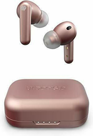 Urbanista London In-ear Bluetooth Handsfree Ακουστικά με Θήκη Φόρτισης Ροζ Χρυσά