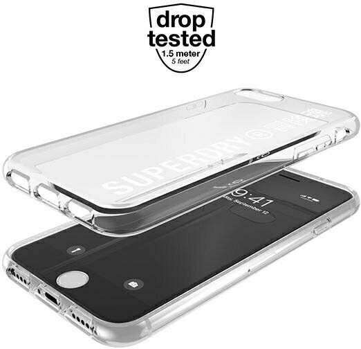 Superdry Snap Back Cover Silicone Transparent / White (iPhone SE 2022/2020)