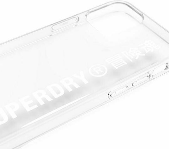 Superdry Snap Back Cover Σιλικόνης Διάφανο/Λευκό (iPhone 12 mini)