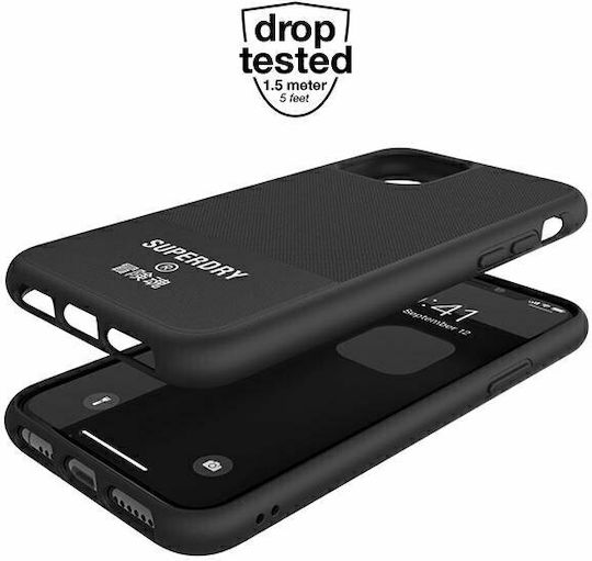 Superdry Molded Canvas Back Cover Σιλικόνης / Υφασμάτινο Μαύρο (iPhone 11 Pro Max)