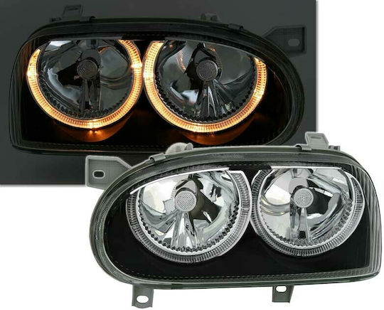 Depo Front Lights Angel Eyes for Volkswagen Golf