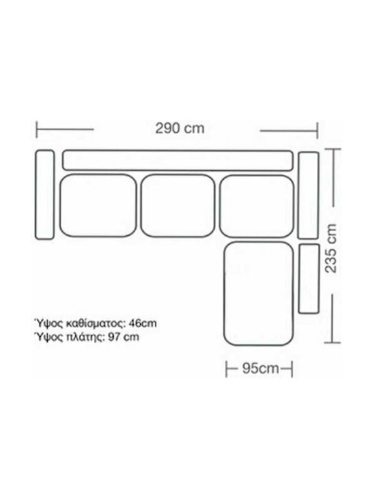 Romantischer Ecksofa Mit Linke Ecke Anthrazit Mit Farbauswahl 290x235x95cm