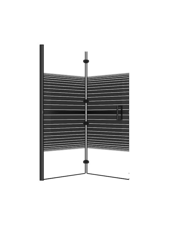 vidaXL Shower Screen Bathtub with Foldable Door 120x140cm Black
