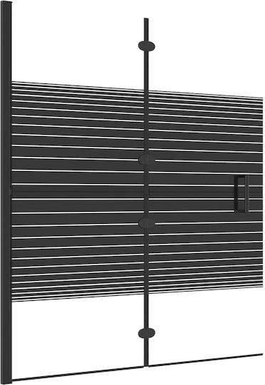 vidaXL Duschwand Badewanne mit Zusammenklappbar Tür 120x140cm Schwarz