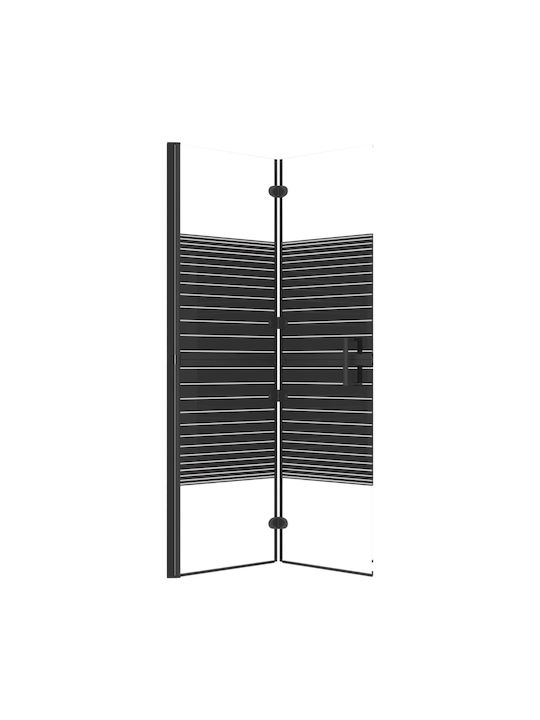 vidaXL Shower Screen Bathtub with Foldable Door 80x140cm Black