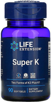 Life Extension Super K Two Forms of K2 Plus K1 Vitamin 90 softgels