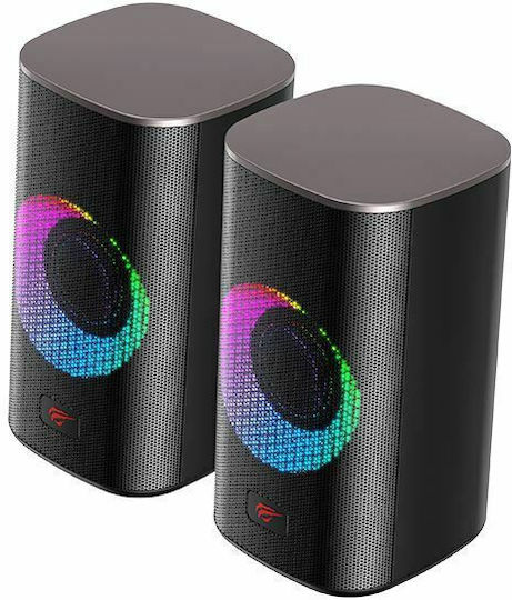 Havit SK212 Ηχεία Υπολογιστή 2.0 με RGB Φωτισμό και Bluetooth Ισχύος 5W σε Μαύρο Χρώμα