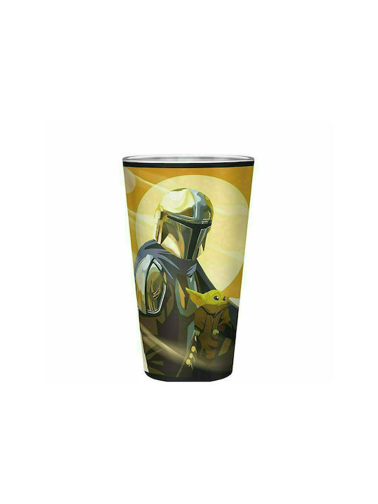 Abysse Wars Mandalorian Pahar pentru apa din Sticlă în Culoare Bej 400ml 1buc