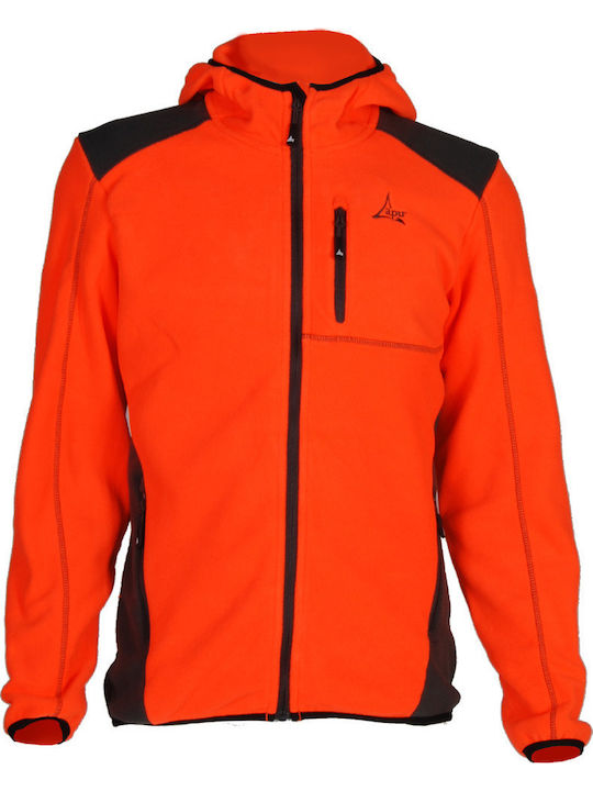 Apu Altai Hooddie Fleece Hunting Cardigan Fleece Orange