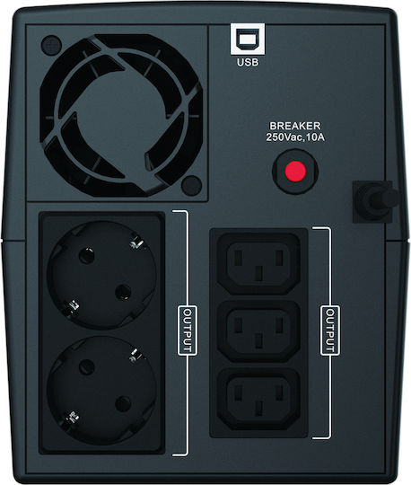 Conceptronic ZEUS03EMP UPS Line-Interactive 1200VA 720W με 5 Πρίζες